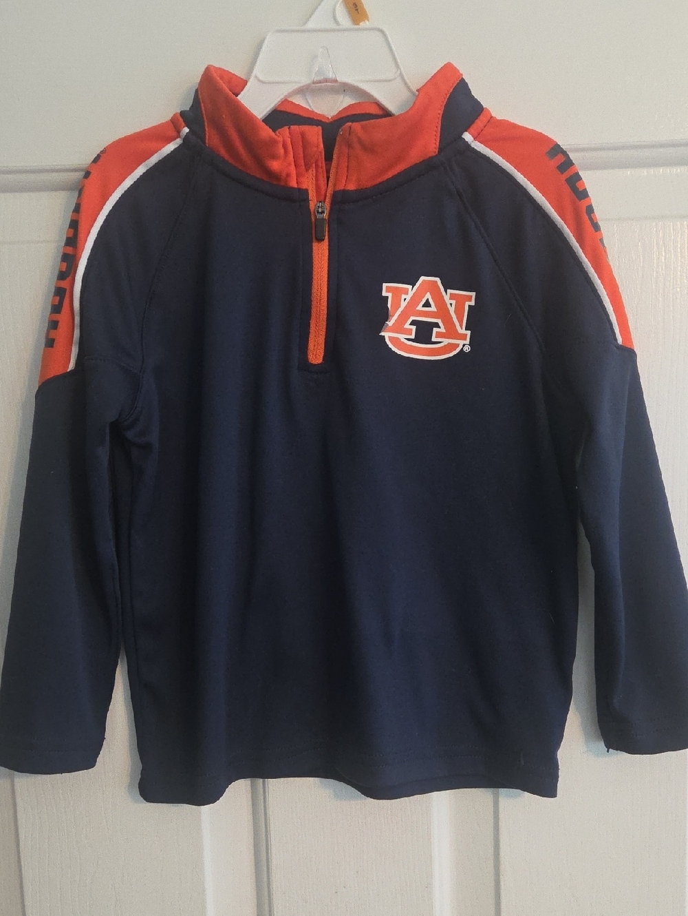 Auburn University Navy & Orange Quarter-Zip Pullover Sz 4T